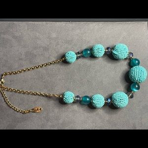 Beautiful costume jewelry necklace with blueish green beads